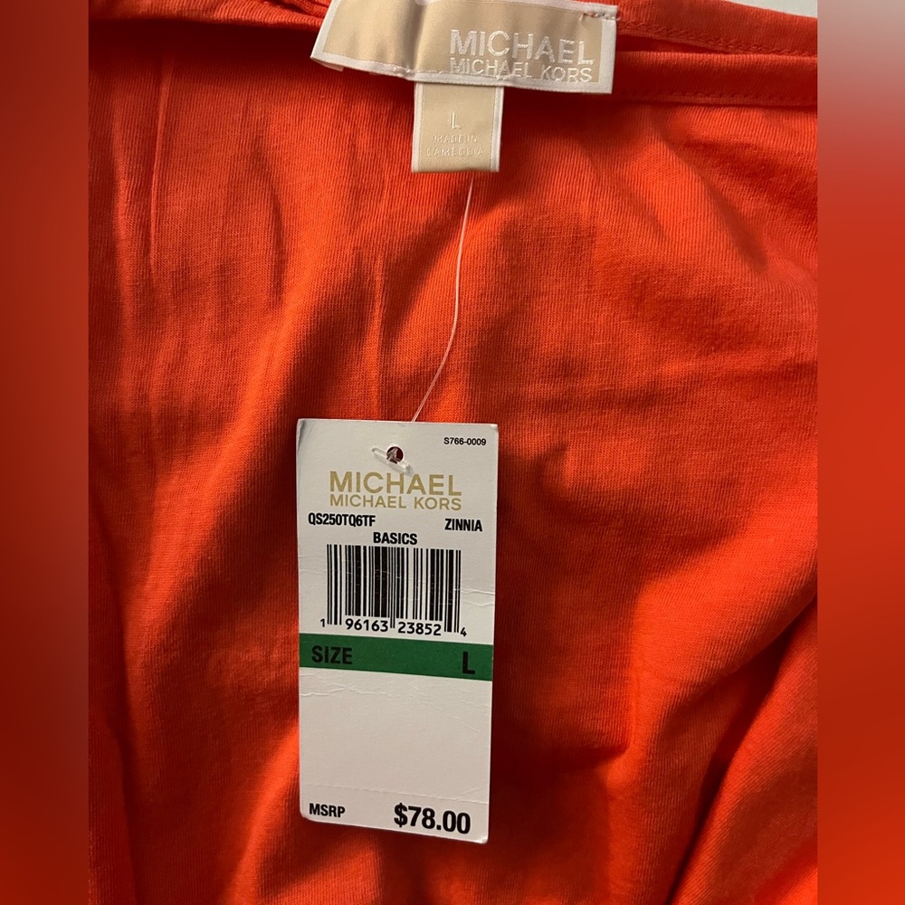 💫HOST PICK💫Michael Kors Orange Cold Shoulder Top Size Small or Large - Picture 6 of 6